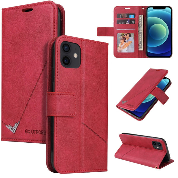 GQUTROBE Right Angle Leather Phone Case, For iPhone 12 mini, For iPhone 12 Pro, For iPhone 12 Pro Max, For iPhone 11