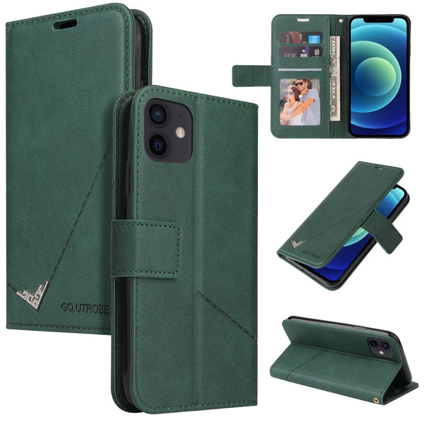 GQUTROBE Right Angle Leather Phone Case, For iPhone 12 mini, For iPhone 12 Pro, For iPhone 12 Pro Max, For iPhone 11