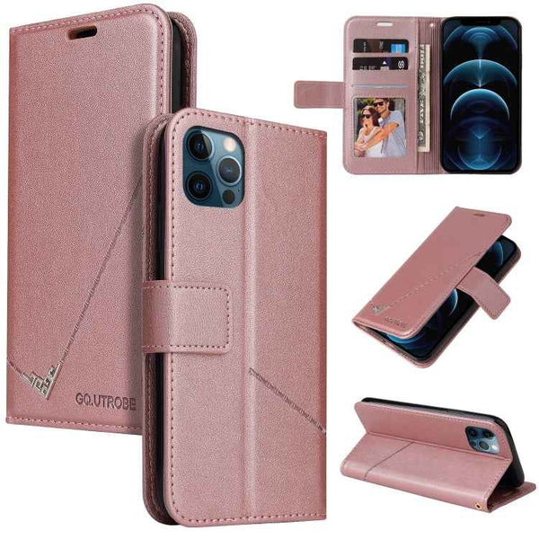 GQUTROBE Right Angle Leather Phone Case, For iPhone 12 mini, For iPhone 12 Pro, For iPhone 12 Pro Max, For iPhone 11