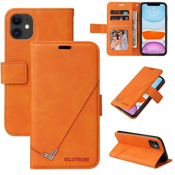 GQUTROBE Right Angle Leather Phone Case, For iPhone 12 mini, For iPhone 12 Pro, For iPhone 12 Pro Max, For iPhone 11