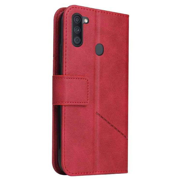 GQUTROBE Right Angle Leather Phone Case, For Samsung Galaxy A11 Global Version, For Samsung Galaxy A01 Core, For Samsung Galaxy M51, For Samsung Galaxy M31