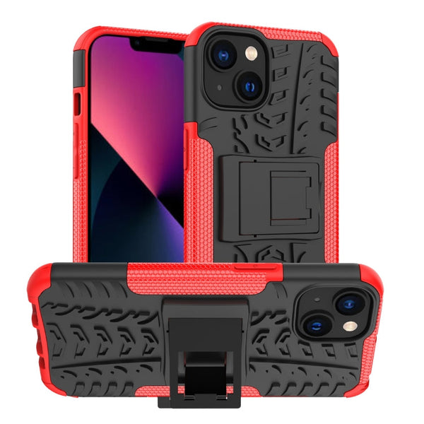 Tire Texture TPU + PC Phone Case with Holder, For iPhone 14, For iPhone 14 Plus, For iPhone 14 Pro
