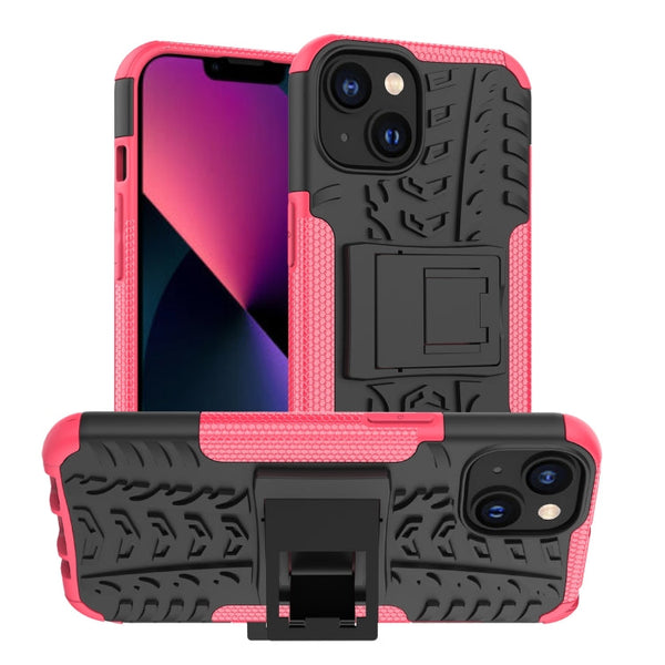 Tire Texture TPU + PC Phone Case with Holder, For iPhone 14, For iPhone 14 Plus, For iPhone 14 Pro