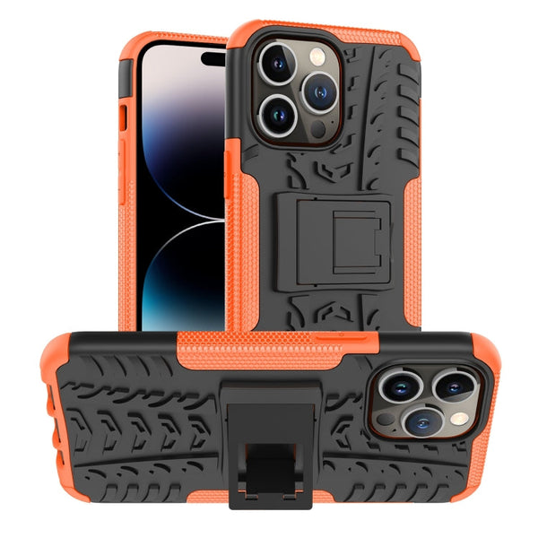 Tire Texture TPU + PC Phone Case with Holder, For iPhone 14, For iPhone 14 Plus, For iPhone 14 Pro