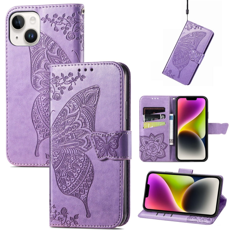 Butterfly Embossing Leather Case, For iPhone 14 Pro Max, For iPhone 14 Pro, For iPhone 14
