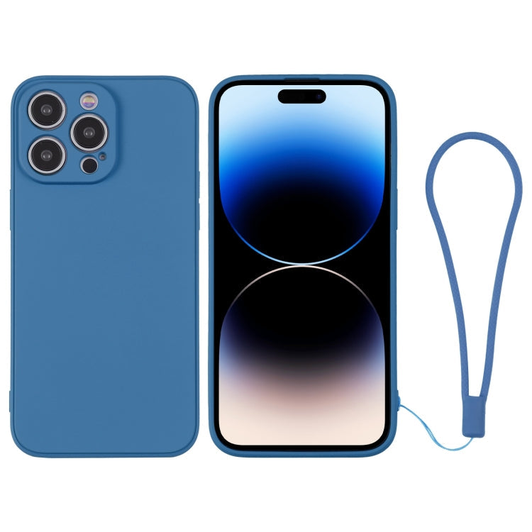 Silicone Phone Case with Wrist Strap, For iPhone 14 Pro Max