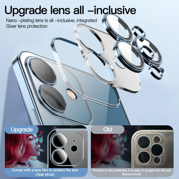 Dustproof Glass Lens Protection Electroplating Phone Case, For iPhone 12 Pro, For iPhone 12 Pro Max