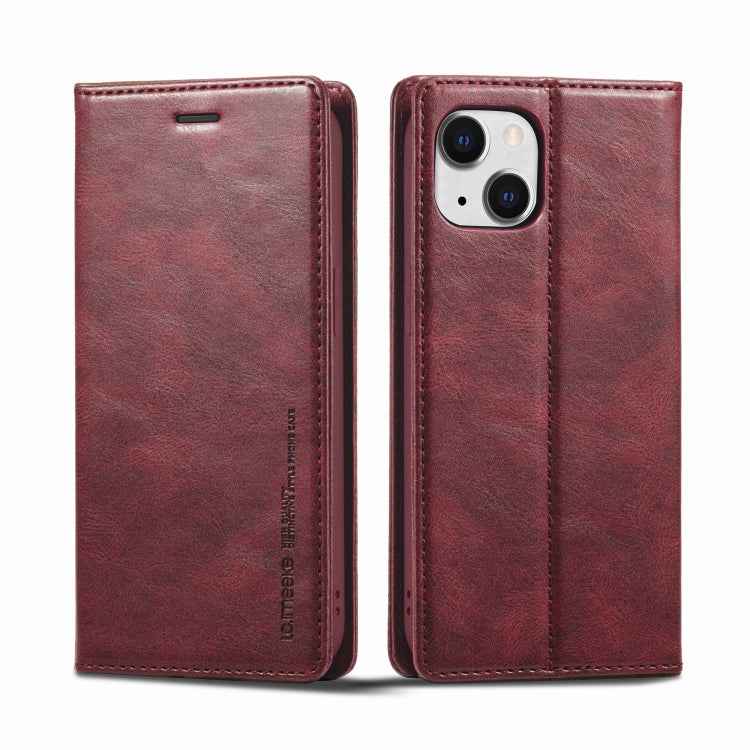 LC.IMEEKE RFID Anti-theft Leather Phone Case, For iPhone 13, For iPhone 13 Mini, For iPhone 14, For iPhone 14 Plus