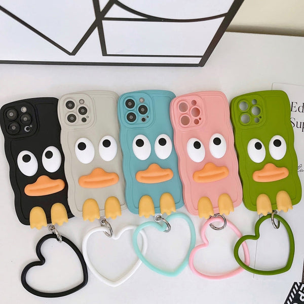 Wave Edge Big Duck Silicone Phone Case with Wristband, For iPhone 14, For iPhone 14 Plus, For iPhone 14 Pro, For iPhone 14 Pro Max