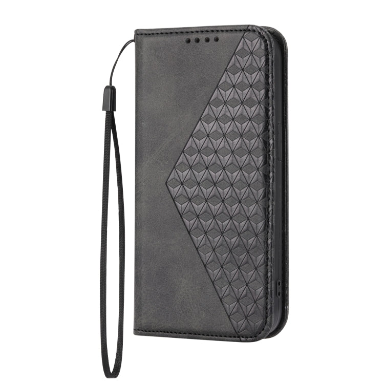 Cubic Grid Calf Texture Magnetic Closure Leather Phone Case, For iPhone 14, For iPhone 14 Plus, For iPhone 14 Pro, For iPhone 14 Pro Max
