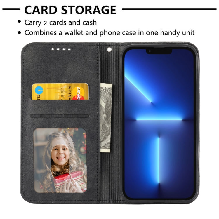 Cubic Grid Calf Texture Magnetic Closure Leather Phone Case, For iPhone 14, For iPhone 14 Plus, For iPhone 14 Pro, For iPhone 14 Pro Max