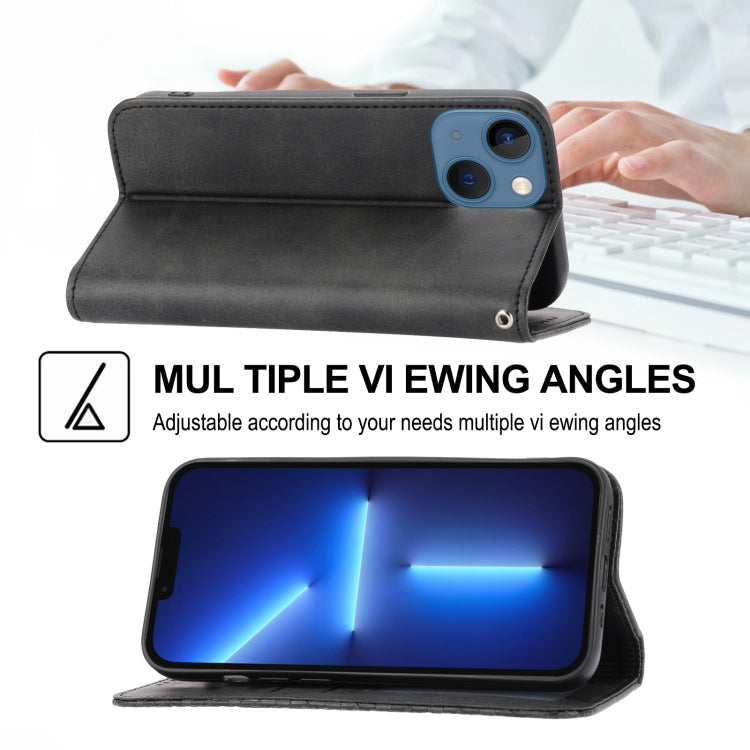 Cubic Grid Calf Texture Magnetic Closure Leather Phone Case, For iPhone 13 mini, For iPhone 13, For iPhone 13 Pro, For iPhone 13 Pro Max