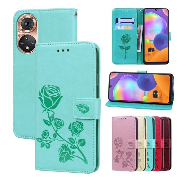Rose Embossed Flip PU Leather Phone Case