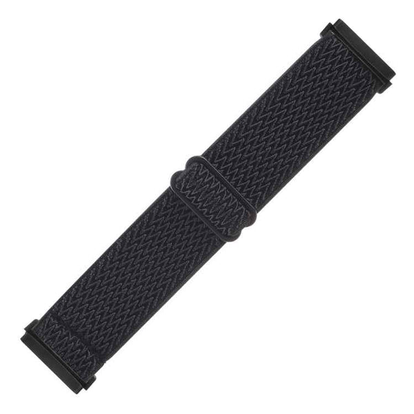 For Fitbit Versa 4 / Sense 2 Universal Wave Nylon Watch Band(Black)