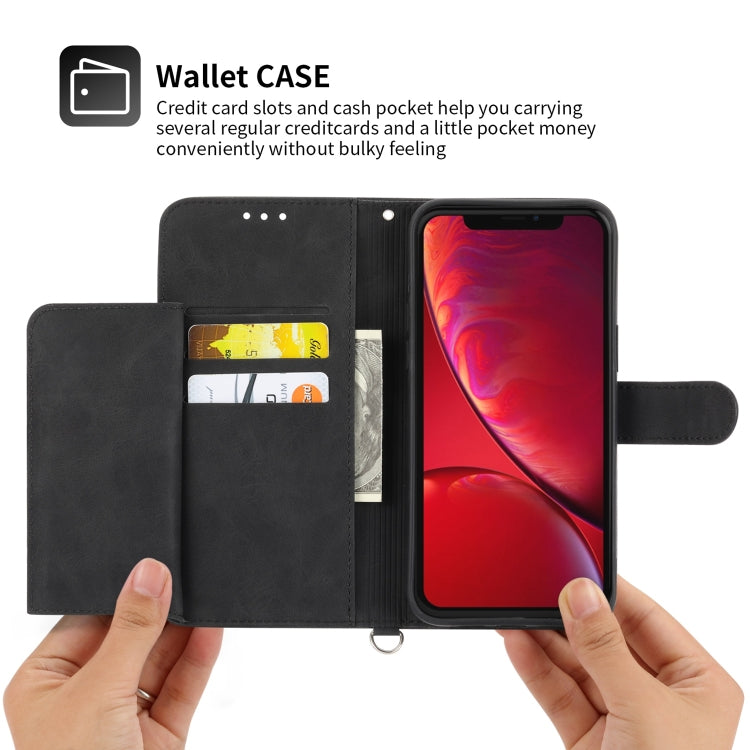 Skin-feel Flowers Embossed Wallet Leather Phone Case