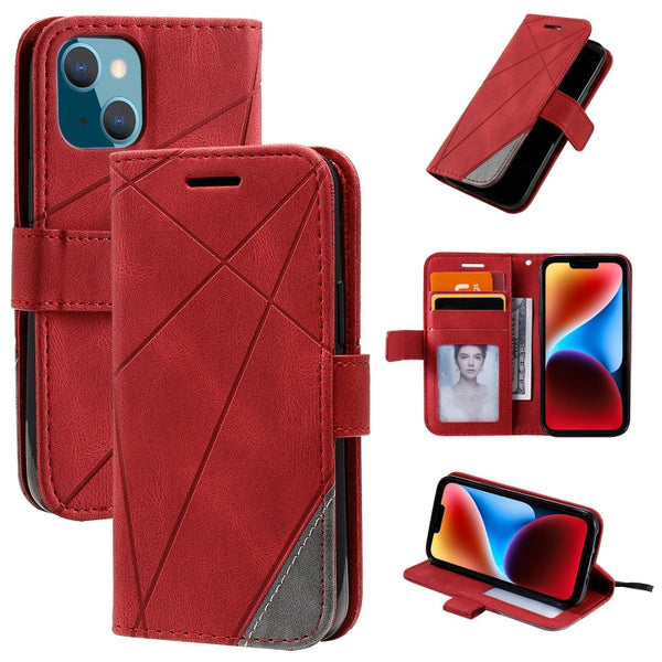 Skin Feel Splicing Leather Phone Case, For iPhone 14 Pro Max, For iPhone 14 Pro, For iPhone 14, For iPhone 14 Plus