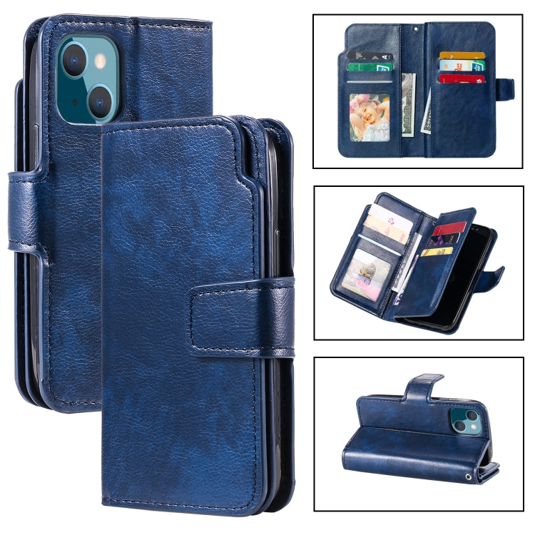 9 Card Tri-Fold Wallets Leather Phone Case, For iPhone 14, For iPhone 14 Plus, For iPhone 14 Pro, For iPhone 14 Pro Max