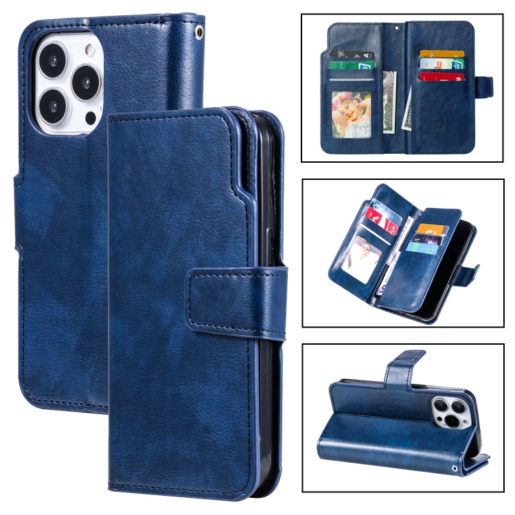 9 Card Tri-Fold Wallets Leather Phone Case, For iPhone 14, For iPhone 14 Plus, For iPhone 14 Pro, For iPhone 14 Pro Max