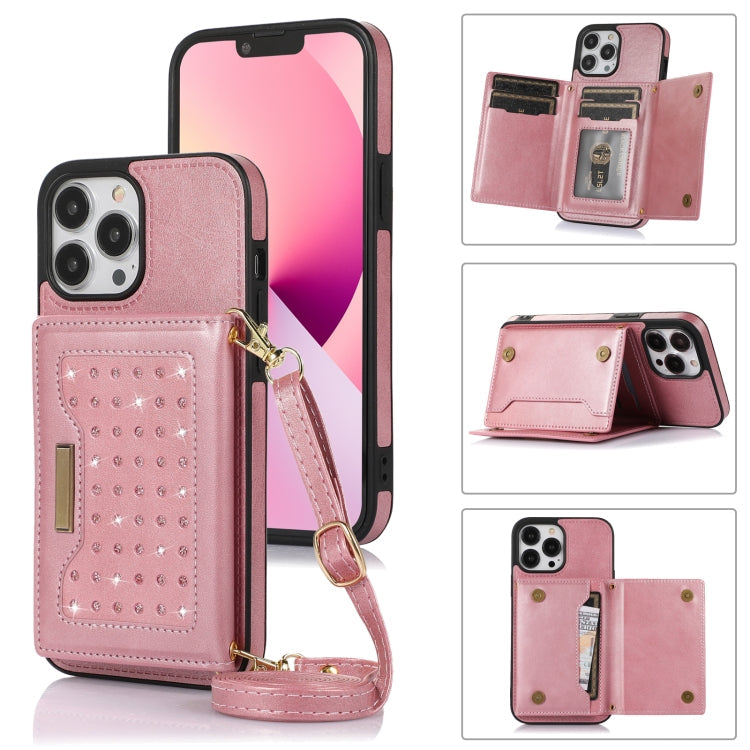 Three-fold RFID Leather Phone Case with Lanyard, For iPhone 14 Pro Max, For iPhone XR, For iPhone XS, For iPhone XS Max