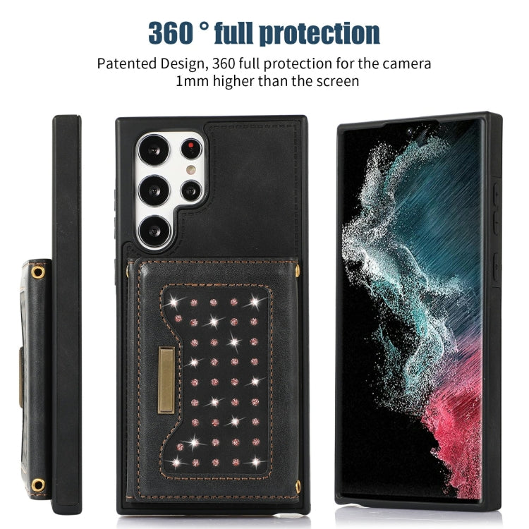 Three-fold RFID Leather Phone Case with Lanyard, For Samsung Galaxy S22 Ultra, For iPhone 12 Pro