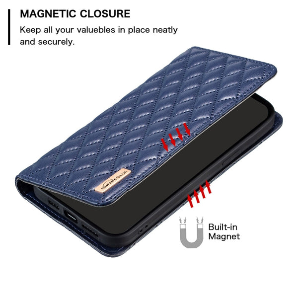 Diamond Lattice Magnetic Leather Flip Phone Case, For iPhone 14 Pro Max, For iPhone 14 Pro, For iPhone 14 Plus, For iPhone 14