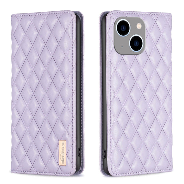 Diamond Lattice Magnetic Leather Flip Phone Case, For iPhone 14 Pro Max, For iPhone 14 Pro, For iPhone 14 Plus, For iPhone 14
