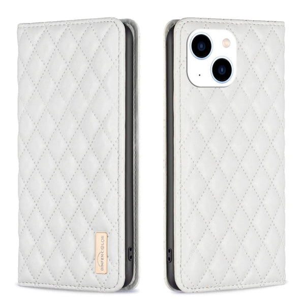 Diamond Lattice Magnetic Leather Flip Phone Case, For iPhone 14 Pro Max, For iPhone 14 Pro, For iPhone 14 Plus, For iPhone 14