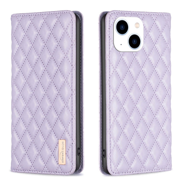 Diamond Lattice Magnetic Leather Flip Phone Case, For iPhone 14 Pro Max, For iPhone 14 Pro, For iPhone 14 Plus, For iPhone 14