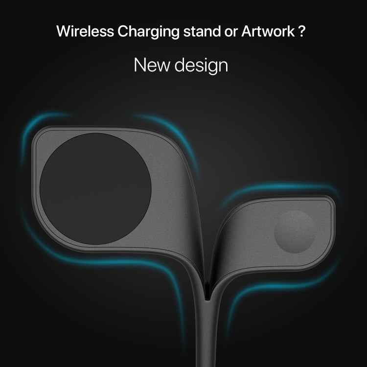 YM-UD22 15W 5 in 1 Magnetic Wireless Charger with Stand Function(Black)