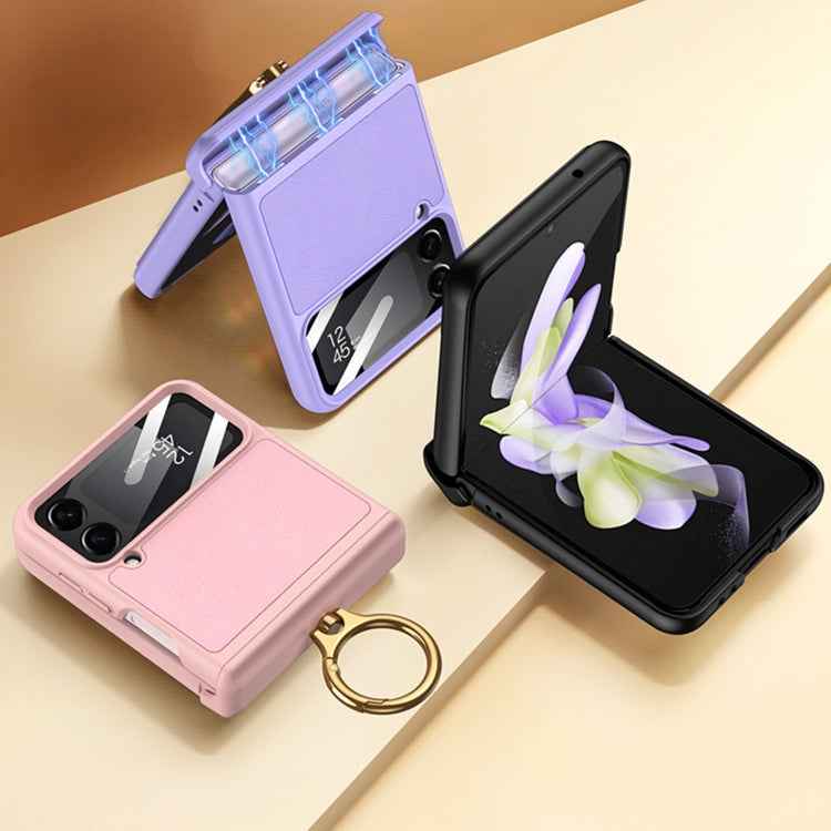 GKK Magnetic Fold Hinge Full Coverage Phone Case with Ring Holder, For Samsung Galaxy Z Flip4