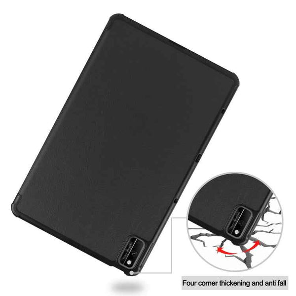 For Huawei MatePad 10.4 inch Solid Color Anti-fall Horizontal Flip Tablet PC Protective Leather Case with Bracket, Black