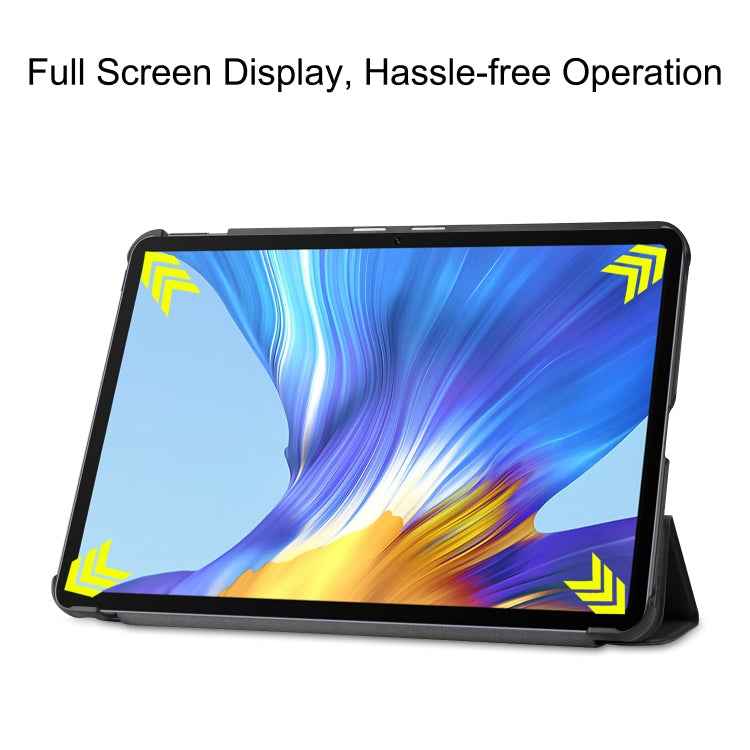 For Huawei MatePad 10.4 inch Solid Color Anti-fall Horizontal Flip Tablet PC Protective Leather Case with Bracket, Black