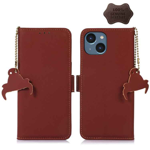 Genuine Leather Magnetic RFID Leather Phone Case, For iPhone 13 Pro Max, For iPhone 13 Pro, For iPhone 13, For iPhone 14 Plus, For iPhone 14 Pro Max, For iPhone 14 Pro
