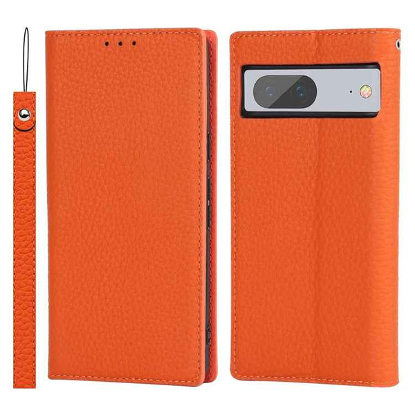 Litchi Texture Genuine Leather Phone Case, For Google Pixel 7 5G