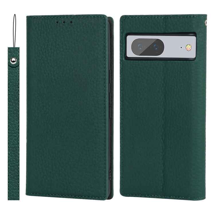 Litchi Texture Genuine Leather Phone Case, For Google Pixel 7 5G