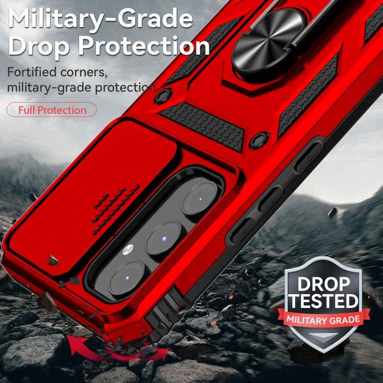 For Samsung Galaxy A54 5G Sliding Camshield Holder Phone Case(Red)