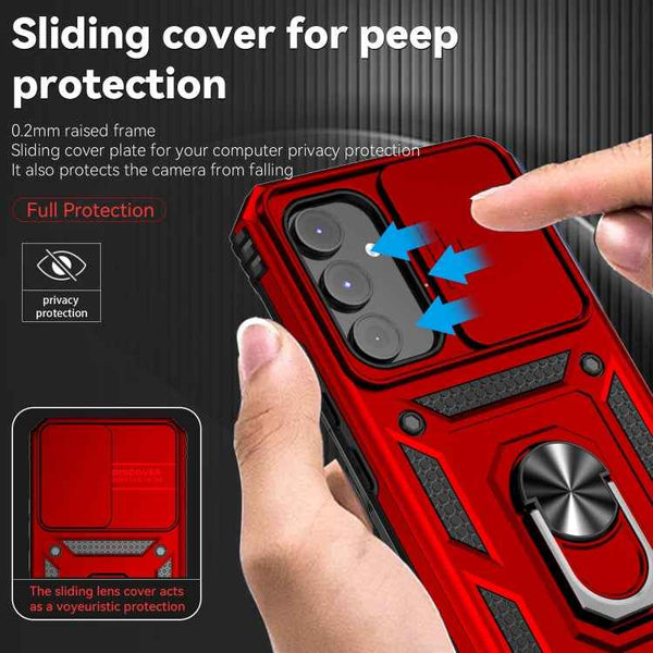 For Samsung Galaxy A54 5G Sliding Camshield Holder Phone Case(Red)