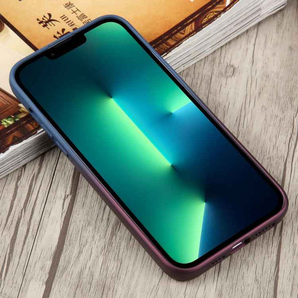 For iPhone 13 Pro Max Liquid TPU Silicone Gradient MagSafe Phone Case(Blue Purple)