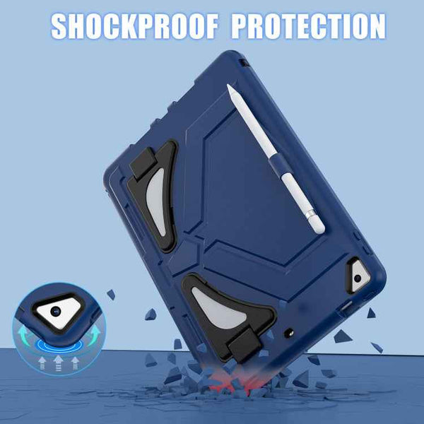 For iPad 10.2 2021 / 2020 / 2019 Silicone + PC Shockproof Protective Tablet Case(Navy Blue+Black)