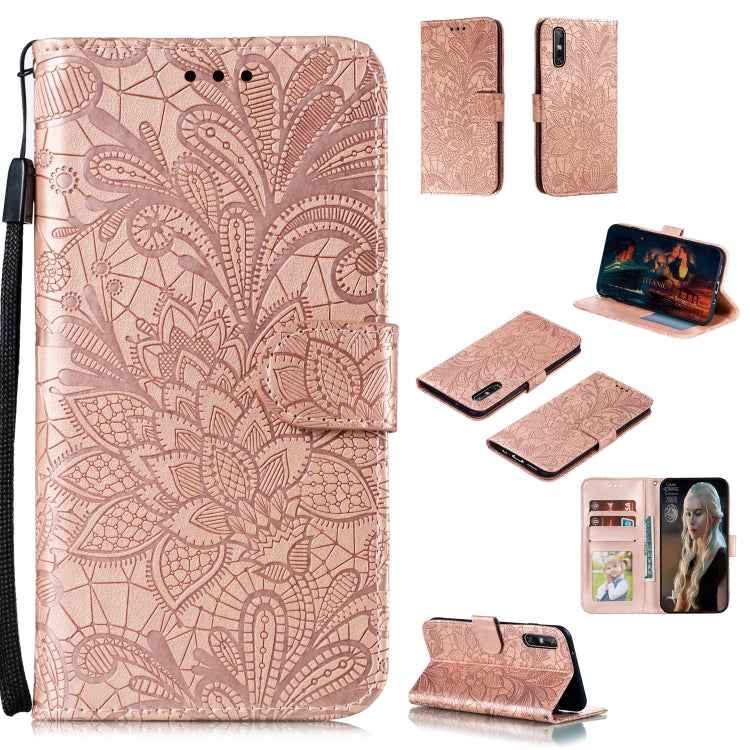 Lace Flower Embossing Pattern Horizontal Flip Leather Case , with Holder & Card Slots & Wallet & Photo Frame & Lanyard, For Huawei Enjoy 10e, For Xiaomi Redmi K30 Pro, For Xiaomi Redmi Note 9 Pro, For Xiaomi Redmi Note 9 Pro Max