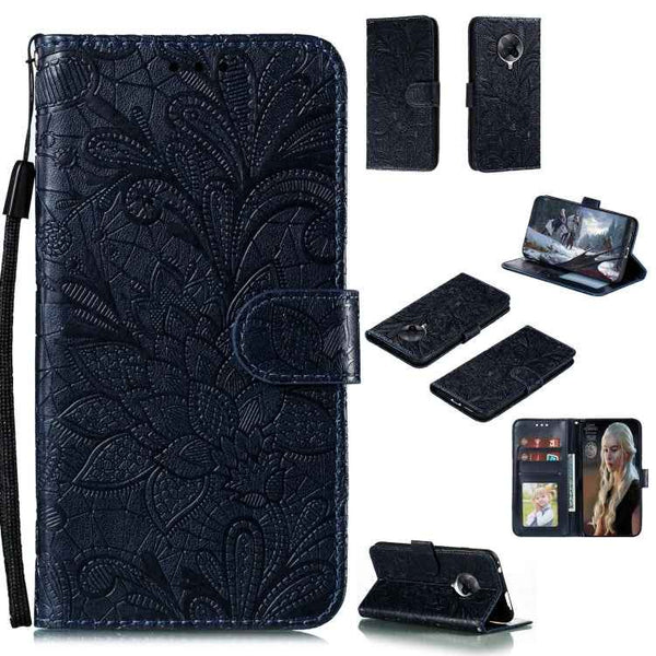 Lace Flower Embossing Pattern Horizontal Flip Leather Case , with Holder & Card Slots & Wallet & Photo Frame & Lanyard, For Huawei Enjoy 10e, For Xiaomi Redmi K30 Pro, For Xiaomi Redmi Note 9 Pro, For Xiaomi Redmi Note 9 Pro Max