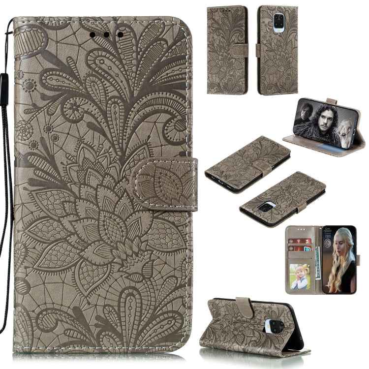 Lace Flower Embossing Pattern Horizontal Flip Leather Case , with Holder & Card Slots & Wallet & Photo Frame & Lanyard, For Huawei Enjoy 10e, For Xiaomi Redmi K30 Pro, For Xiaomi Redmi Note 9 Pro, For Xiaomi Redmi Note 9 Pro Max