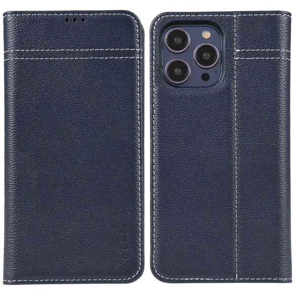 GEBEI Top-grain Horizontal Flip Leather Phone Case
