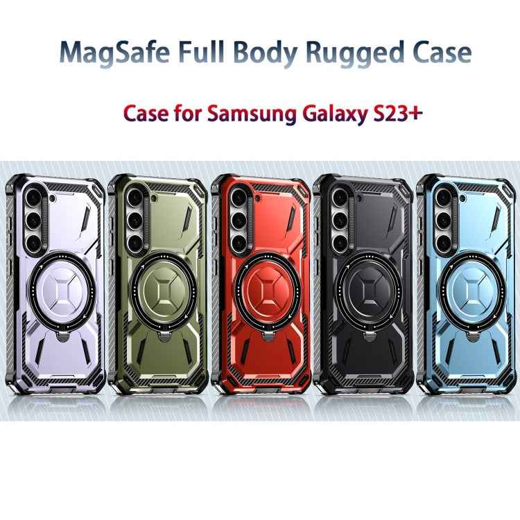 For Samsung Galaxy S23 5G Armor Series Holder Phone Case(Black)