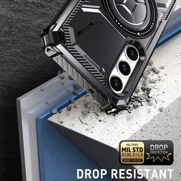 For Samsung Galaxy S23 5G Armor Series Holder Phone Case(Black)