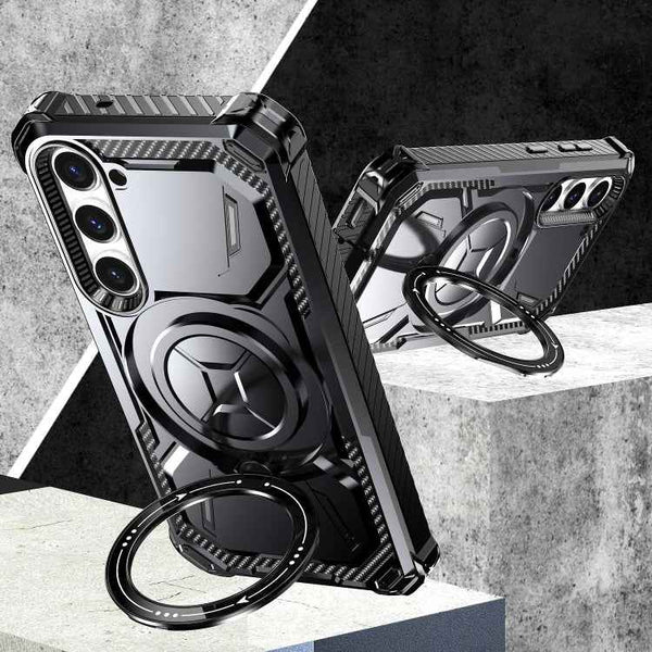 For Samsung Galaxy S23 5G Armor Series Holder Phone Case(Black)