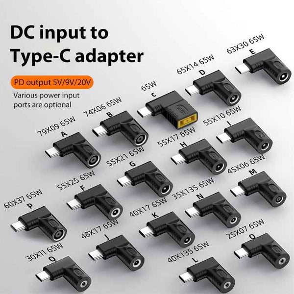 4.0x1.7mm 65W DC Input to USB-C / Type-C PD Power Adapter