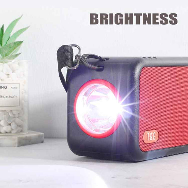 T&G TG637 Outdoor Portable Solar Power Wireless Bluetooth Speaker with FM / Flashlight / TF Card Slot(Black)