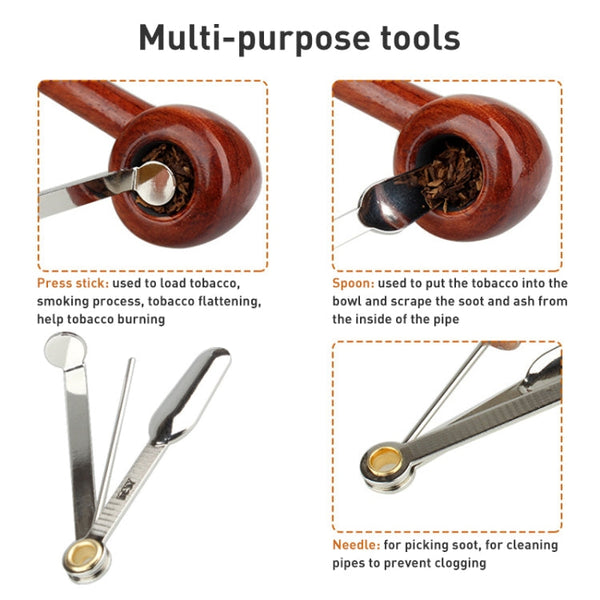 FIREDOG CL78 3 in 1 Pipe Cleaner Carbon Knife Pipe Holder