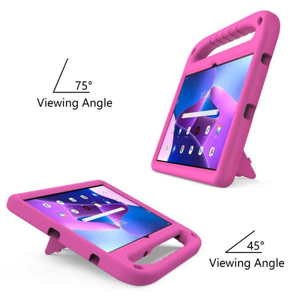 For Lenovo Tab M10 Plus 10.6 3rd Gen 2022 Handle EVA Shockproof Tablet Case with Holder(Rose Red)